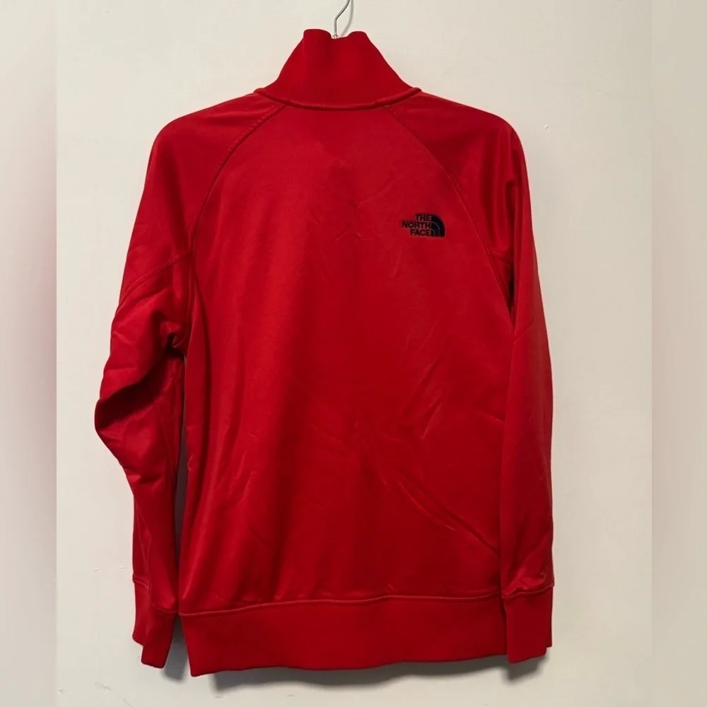 The North Face Men's Size Small Red full zip Jacket sweatshirt red USA flag logo